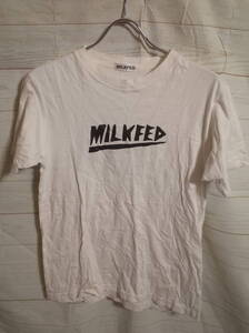 レディース ph517 ミルクフェド　MILKFED ロゴ プリント 半袖 Tシャツ ONE SIZE フリーサイズ ホワイト 白