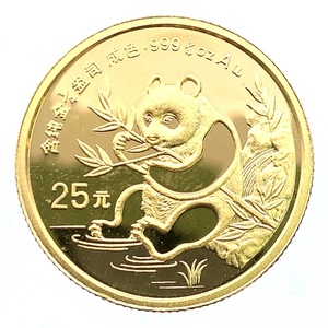  パンダ金貨 中国 24金 純金 1993年 7.7g 1/4オンス イエローゴールド コイン GOLD コレクション 美品
