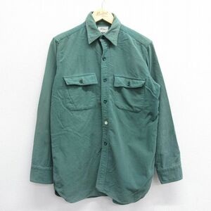 L/古着 エルエルビーン LLBEAN 長袖 ビンテージ フランネル シャツ メンズ 70s 緑 グリーン 23oct03 中古 トップス