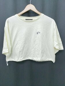 ◇ Kastane カスタネ ショート丈 半袖 Tシャツ カットソー サイズS イエロー系 レディース P