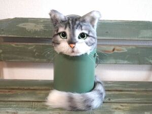 アメリカンショートヘア　猫　パペット　猫缶　かわいい　リアルネコ　
