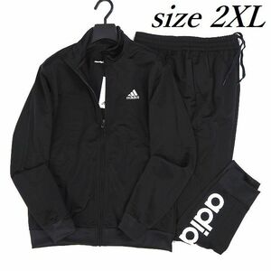 R580 新品 adidas アディダス 上下セット ジャージ フルジップ ジャケット パンツ セットアップ ビッグロゴ ブラック 2XL