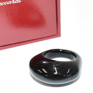 1円 ◆新品同様 Baccarat バカラ リング 指輪 9号 クリスタル ブラック アクセサリー 小物◆E.Bsge.hP-29