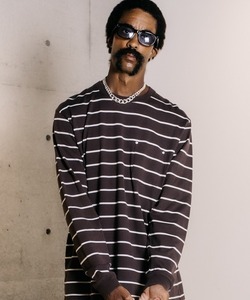 【CRIMIE クライミー 】胸ポケット付ボーダー柄長袖TシャツL 「BORDER LONG SLEEVE POCKET T SHIRT」 大人の男が似合うルード系ブランド