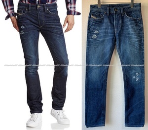 完売 DIESEL Blue Eyecons 2014/2 Edition “THAVAR” 0834A SLIM-SKINNY リペア デニム パンツ 29 ディーゼル イタリア製 定価37,800円