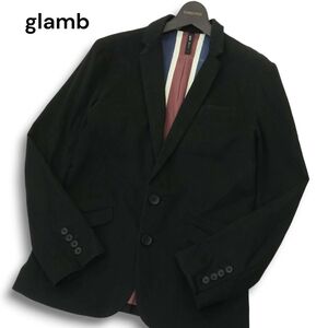 glamb グラム 秋冬★ 裏地ユニオンジャック テーラード ジャケット 日本製 Sz.1 メンズ 黒　A4T11675_B#N