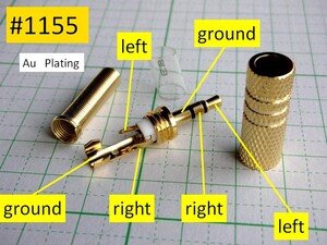 管理番号＝4G050　　自作用　φ3.5mm　ステレオミニプラグ　　#1155　　1個　　