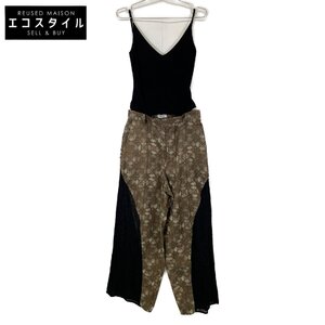 IRENE アイレネ 24SS 26S85002 ベージュ×ブラック Tile JQD×Lace Jumpsuit ベージュ×ブラック 34 ワンピース レーヨン レディース 中古