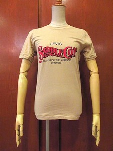 ビンテージ70’s80’s★DEADSTOCK Levi’sアドバタイジングTシャツベージュsize S★191217s2-m-tsh-otリーバイスデッドストック半袖古着USA