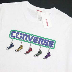 ●送料390円可能商品 コンバース CONVERSE 新品 メンズ スニーカー オーバーサイズ 半袖 Tシャツ 白 XL [32736513-09-LL] 一 三 参★QWER★