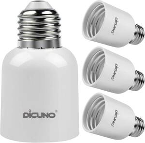 DiCUNO E26→E39 口金変換アダプター 電球ソケット 最大仕事率300w 165度耐熱 4個セット