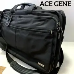 ACE GENE ビジネスバッグ ショルダーバッグ 2way ブラック 大容量