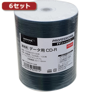 600枚セット(100枚X6個) HI DISC CD-R(データ用)高品質 TYCR80YP100BX6 /l