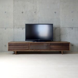 匠デザイン 無垢材 幅200 TVボード ダーク ナチュラル テレビボード 木製 無垢 おしゃれ 北欧 格子 ウォールナット W2000 奥行40 高さ40