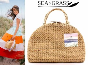 4万新品未使用◆SEA&GRASS シーアンドグラス◆シーグラスピクニックバスケット ハンドバッグ1円