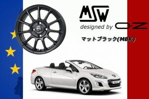 MSW85 -2 / エムエスダブリュー OZ 17インチ ホイール 7.0J +28 4/108 ハブ径65.1 マットガンメタル プジョー308 カブリオレ -2014ｙ 1台分