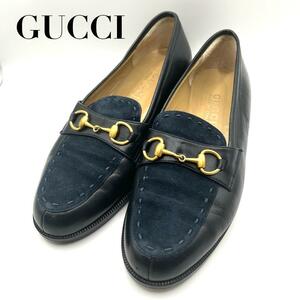 GUCCI グッチ ローファー ホースビット ネイビー スエード 23