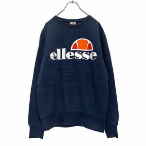 ellesse ロゴ スウェット トレーナー M ネイビー エレッセ スポーツ 裏起毛 古着卸 アメリカ仕入 a503-6419