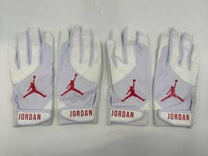 JORDAN ジョーダン 野球 両手 バッティンググローブ ホワイトxレッド Size-L　2セット まとめ売り