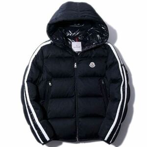 ★定価268,400円★ 現行 MONCLER SANBESAN １　ダウンジャケット モンクレール スリーブライン ブラック ワッペン MAYA マヤ 国内正規品