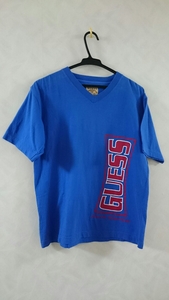 GUESS JEANS Tシャツ サイズL 16-18 ビンテージ 90s ゲス Vネック