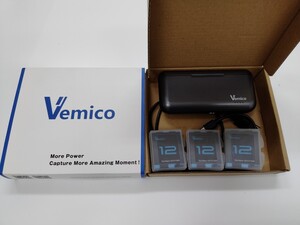 Vemico Hero 12 バッテリー 充電器セット hero 12 11 10 9 互換品 Ａメ