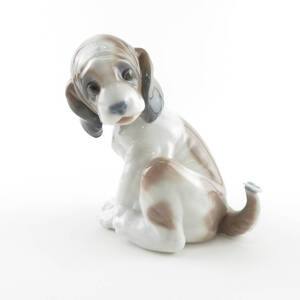 美品 LLADRO リヤドロ 6210 マイフレンド フィギュリン 陶磁器 コッカー 犬 蝶 置物 陶器人形 インテリア SU4852U