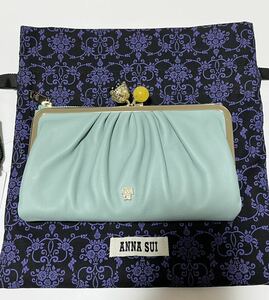 アナスイANNA SUI インザバスケット 外口金ファスナー長財布　ミント　新品　がま口