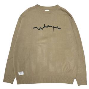 WTAPS ダブルタップス　Embroidery Knit Pullover ベージュ サイズ:2