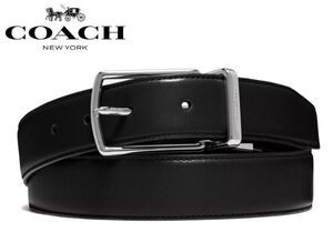 新品未使用 COACH コーチ CQ020 リバーシブル レザーベルト 自由にカット可能728 / 黒 茶