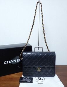 H098/1G◆CHANEL シャネル マトラッセ チェーン ショルダーバッグ レディース ブラック 中古品◆