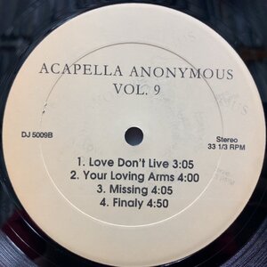 V.A. (MOI RENE, GISELE JACKSON, EVERYTHING BUT THE GIRL) / Acapella Anonymous Vol. #9 LP Vinyl record (アナログ盤・レコード)