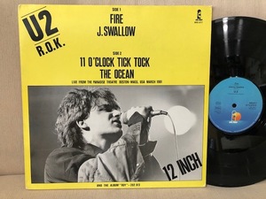 レア　U2　FIRE　J.SWALLOW　オリジナルUK盤　盤・ジャケ良好　送料550円　81年3月ボストン　パラダイス劇場ライブ