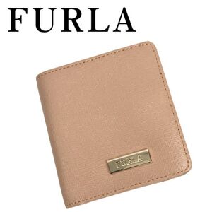 【中古】FURLA コンパクト財布 フルラ 【非常に良い】 レディース ピンクベージュ r-furla-w-0064-02 ブランド