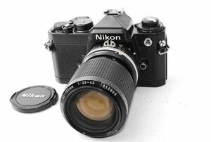 ★実用美品★ ニコン NIKON FE ボディ ブラック + レンズ Ai-S Zoom-NIKKOR 35-105mm F3.5-4.5 ★露出計OK★ #J02138-150