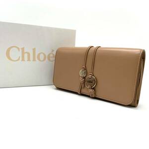 1円~【幻の一品】クロエ Chloe 長財布 マロウ ウォレット 金入れ パース ロゴ刻印 シリアル 型押し 木 ゴールド金具