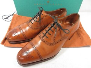 美品 【エドワードグリーン EDWARD GREEN】 アスキス ASQUITH セミブローグ 内羽根 シューズ 靴 (メンズ) size6E888 ブラウン □30MZA6716