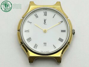 2405605435　◇ YVES SAINT LAURENT イヴサンローラン YSL フェイスのみ 白文字盤 ゴールド デイト クォーツ QUARTZ QZ 腕時計 中古