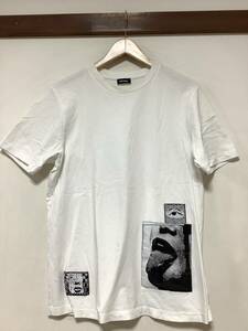 ら1389 DIESEL ディーゼル 半袖Tシャツ S ホワイト アートパッチTシャツ ストリート