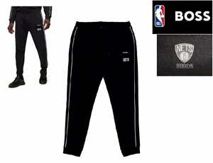 3万新品◆XL◆ボス BOSS×NBAコラボ BROOKLYN NETS スウェットジョガーパンツ 黒『Slamdunk2_4_NBA』1円