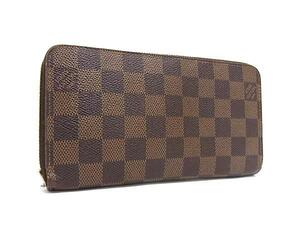 1円 LOUIS VUITTON ルイヴィトン N60015 ダミエ ジッピーウォレット ラウンドファスナー 長財布 小銭入れ 札入れ ブラウン系 FI4050