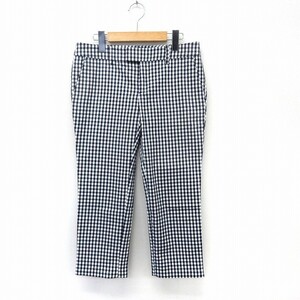 スピック&スパン Spick&Span パンツ クロップド ギンガムチェック ジップフライ ポケット 38 ネイビー /ST15 レディース