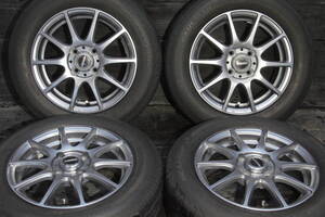 T9/条件付送料無料 BRIDGESTONE NEXTRY 175/65R14×5.5J +43 4H PCD100 社外アルミ付 4本セット フィット キューブ ノート コルト 等