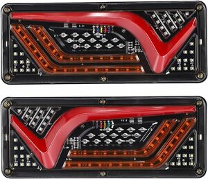 V字型 トラック LED テールランプ 左右セット 流れる シーケンシャル ウインカー 24V 用 33cm