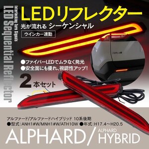 アルファード 10系 後期 ANH10W/MNH10W/ATH10W H17.4~H20.5 対応 LED シーケンシャル リフレクター ウインカー連動 ファイバーLED