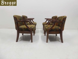 ■三越家具■三越伊勢丹 BRUGGE ブルージュ Country House ラウンジチェア ダイニング アームチェア 4脚セット