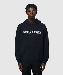 【美品】 NOON GOONS ヌーングーンズ / OLD ENGLISH HOODIE / L ネイビー / パーカー