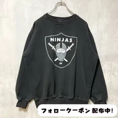 古着 used　ROCKSMITH　長袖プリントスウェット　トレーナー　NINJAS　忍者　黒　ブラック　オーバーサイズ