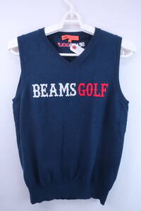 【感謝セール】BEAMS GOLF(ビームスゴルフ) ベスト 紺 レディース M ゴルフウェア 2211-0261 中古