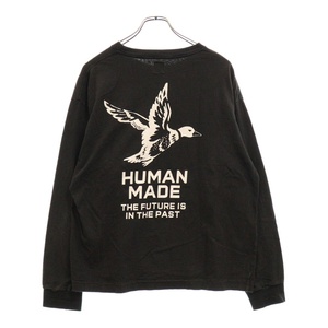 HUMAN MADE ヒューマンメイド GRAPHIC L/S T-SHIRT グラフィック 長袖Tシャツ カットソー 胸ロゴ刺繍 ブラック